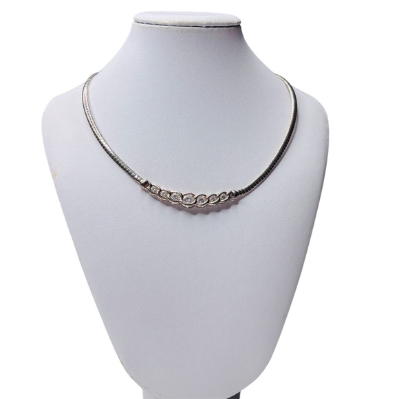 QVC Diamonique Sterling Silver Classics 7-Stone  Necklace - Picture 1 of 8